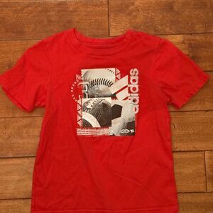 Adidas Red Short Sleeve Graphic Tee